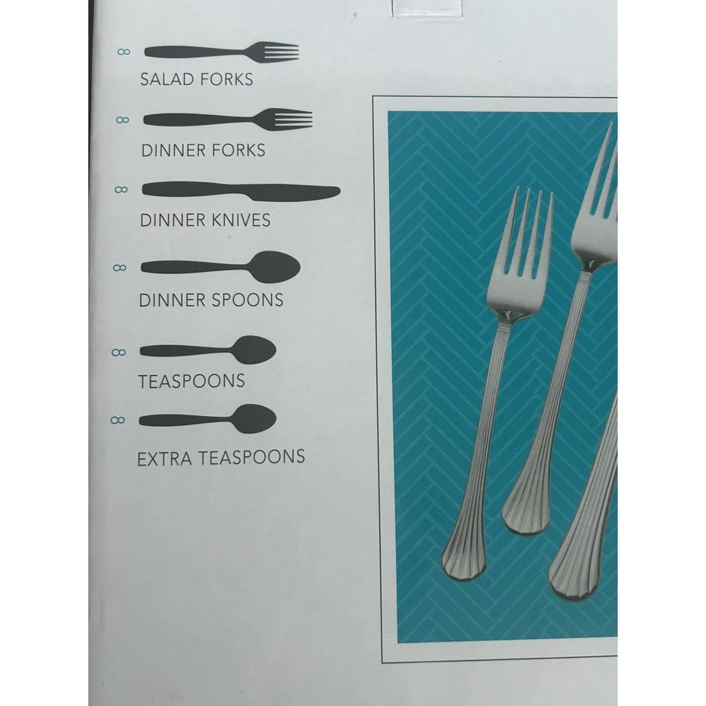 International Silver 5264791 Cascade 51 PC Flatware Set - Silver
